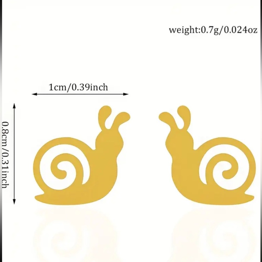 Stainless Steel Snail Stud Earrings - Picture 2 of 3